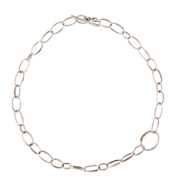 IPPOLITA STERLING SILVER &14K YELLOW GOLD CLASSICO OVAL LINK LOGO CHAIN NECKLACE